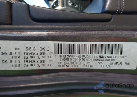 2015 Jeep Grand Cherokee Limited z USA, uszkodzony, nr VIN 1C4RJFBM9FC131118